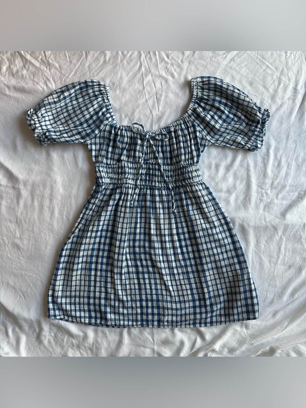 Urban Outfitters Blue Plaid Babydoll Dress
